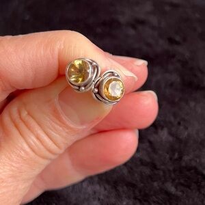 Sterling Silver and Citrine Gemstone Earrings